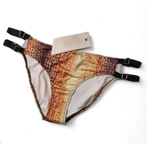NWT WE ARE HAH Hot as Hell Eco-Friendly Snake Skin Bikini Bottom‎ Women's Size L